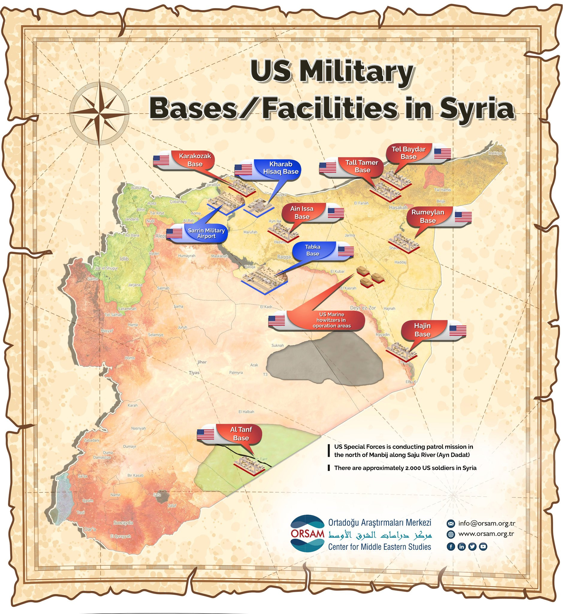 US Military Bases/Facilities in Syria 